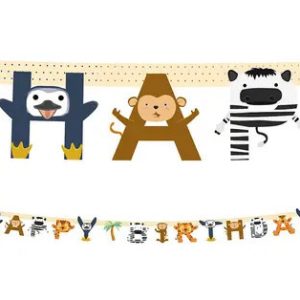 Állatos Zoo Happy Birthday felirat FSC 2 m