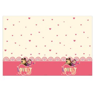 Mása és a medve Sweet Heart műanyag asztalterítő 120x180 cm