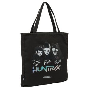 K-pop Démonvadászok Black cipzáras vászon válltáska, bevásárlótáska 38 cm