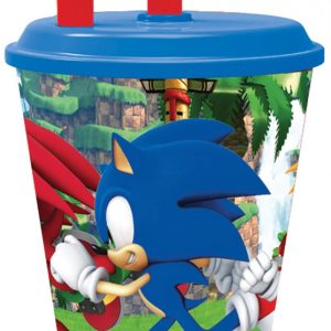 Sonic a sündisznó Adventure szívószálas pohár, műanyag 430 ml