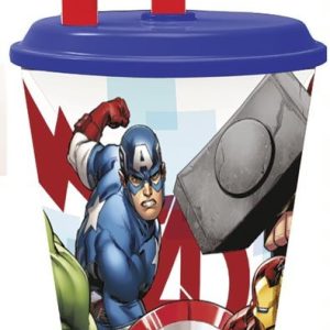 Bosszúállók Rolling Thunder szívószálas pohár, műanyag 430 ml