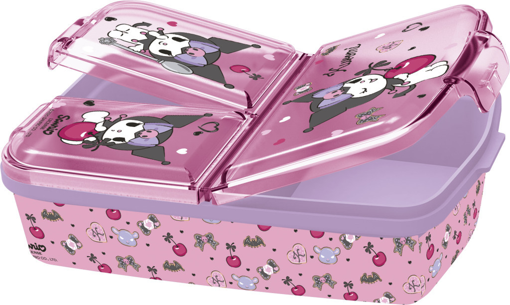 Hello Kitty Kuromi több rekeszes uzsonnás doboz, szendvicsdoboz