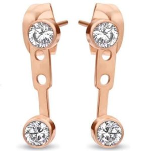 Victoria Rose gold színű fehér köves fülbevaló