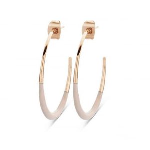 Victoria Rose gold színű fehér mintás fülbevaló