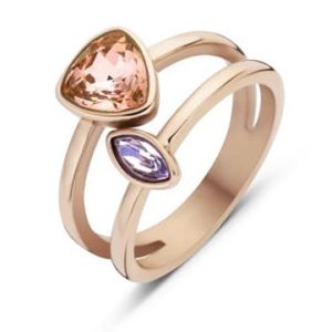 Victoria Rose gold színű színes köves gyűrű