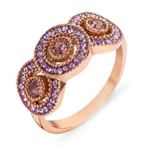 Victoria Rose gold színű rózsaszín köves gyűrű