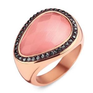 Victoria Rose gold színű rózsaszín köves gyűrű