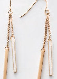 Victoria Rose gold színű fehér mintás fülbevaló
