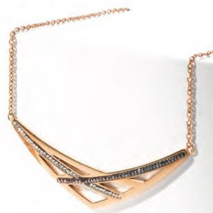 Victoria Rose gold színű fekete, fehér köves nyaklánc
