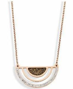 Victoria Rose gold színű fekete, fehér köves nyaklánc