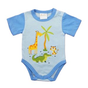 Rövid ujjú baba body Szafaris mintával