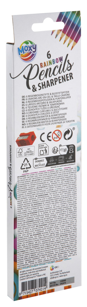 Szivárványceruza Moxy 6 db-os hegyezővel - Image 2