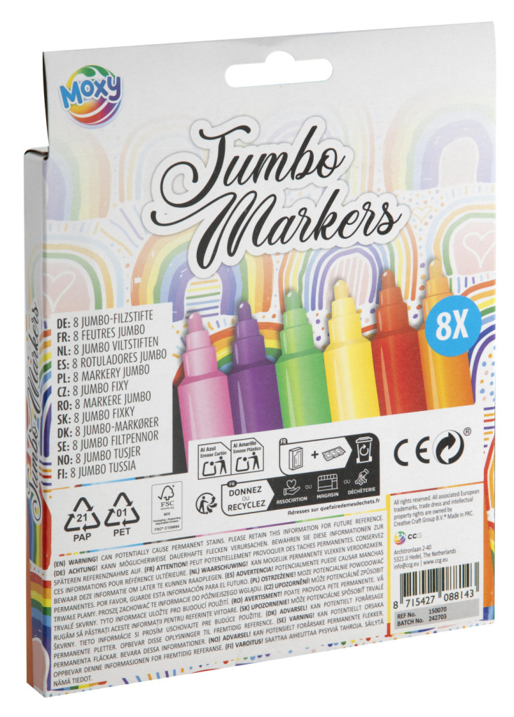Színes Moxy jumbo filctoll szett 8 db-os - Image 2