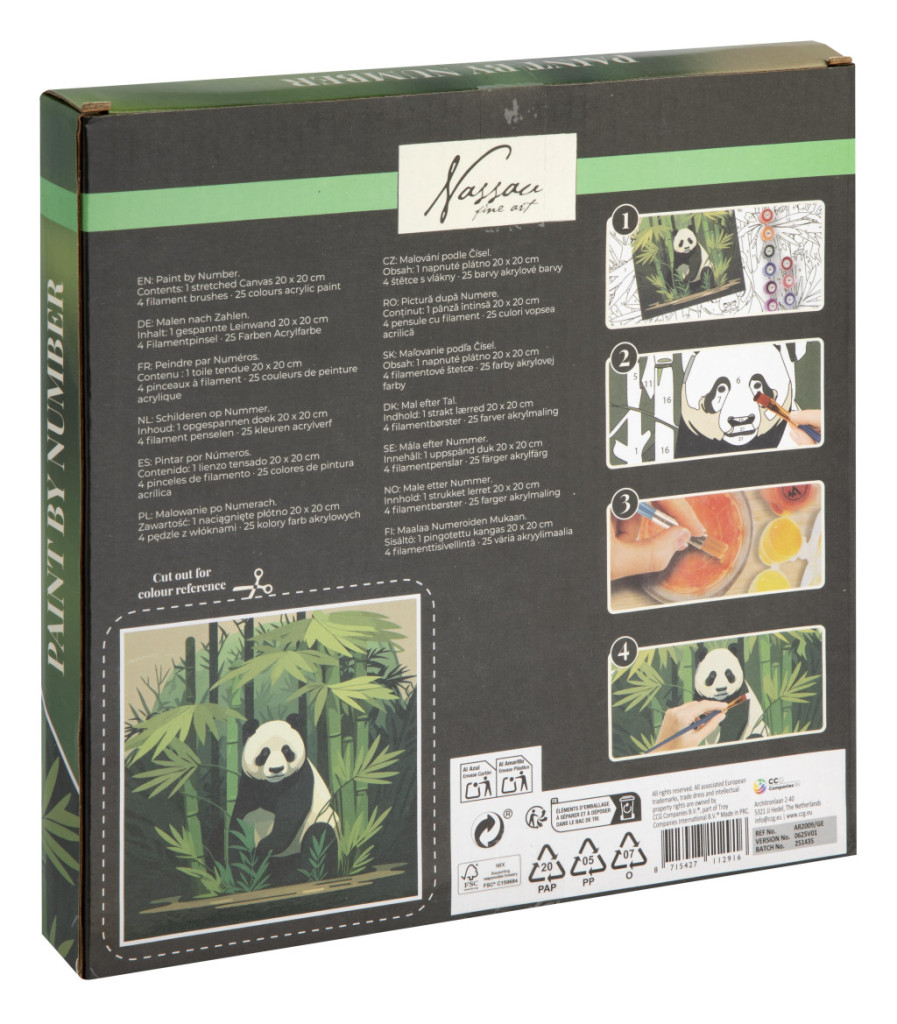 Panda Nassau számfestő készlet 20x20 cm - Image 2