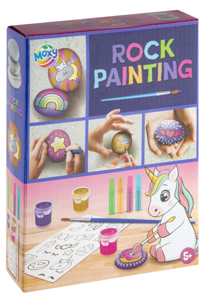 Színes Unicorn kavicsfestő készlet matricával