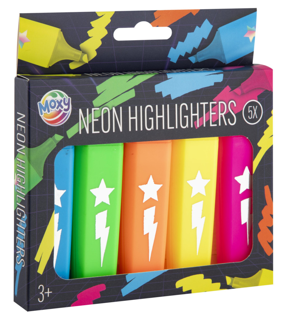 Színes Neon szövegkiemelő szett 5 db-os