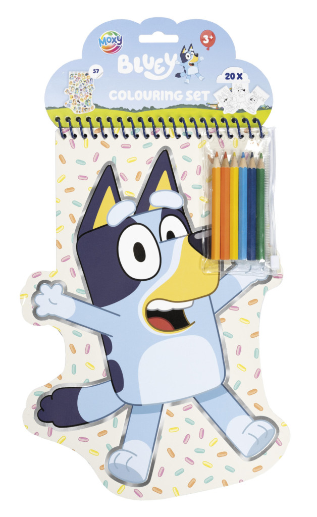 Bluey Happy forma színező szett matricával és színes ceruzával