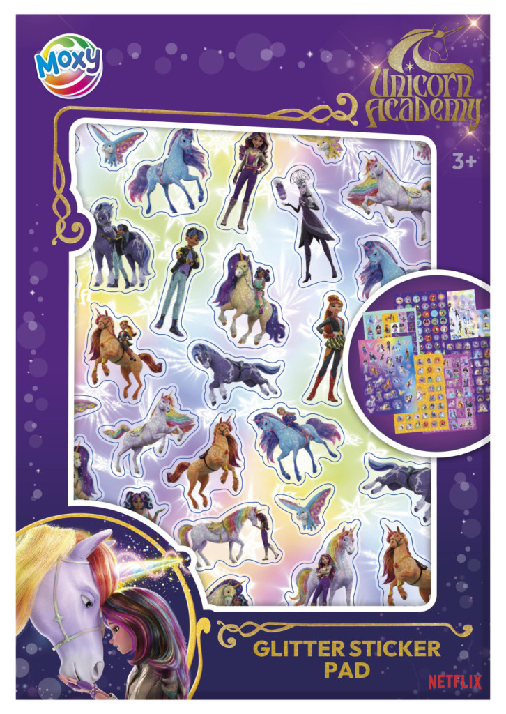 Unikornis Akadémia Magic csillámos matricás album 8 ív