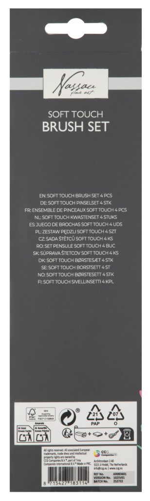 Színes Nassau puha tapintású ecset szett 4 db-os - Image 2