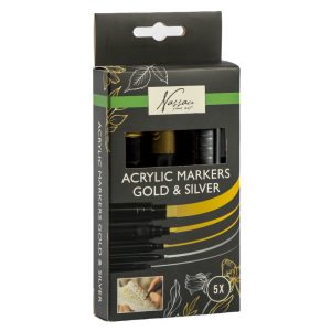 Színes Nassau Gold&Silver akril filctoll szett 5 db-os