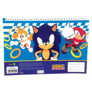 Sonic a sündisznó Trio A/4 spirál vázlatfüzet, 30 lapos