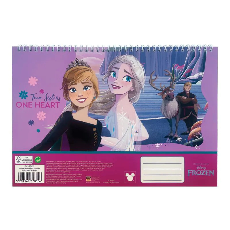 Disney Jégvarázs One Heart A/4 spirál vázlatfüzet, 30 lapos
