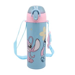Disney Lilo és Stitch, a csillagkutya Universe alumínium thermo szívószálas kulacs 450 ml