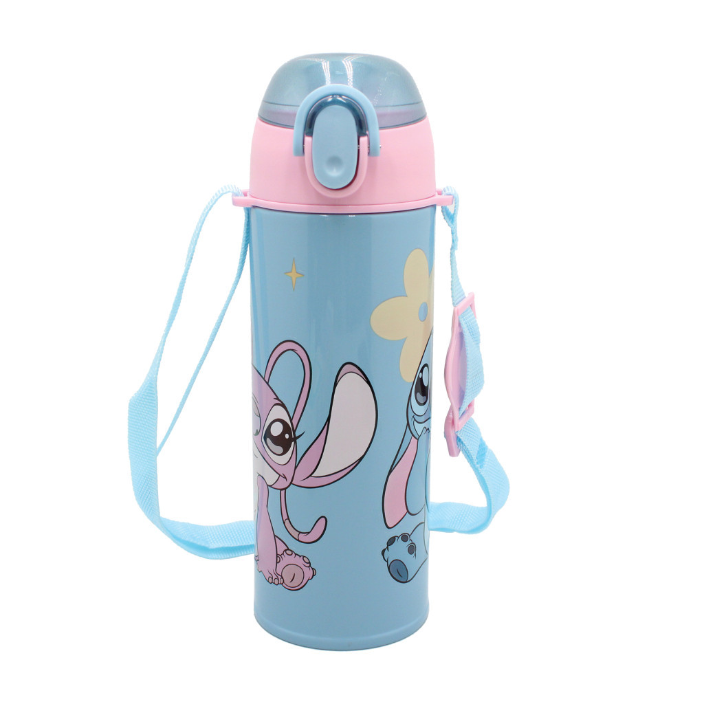 Disney Lilo és Stitch, a csillagkutya Universe alumínium thermo szívószálas kulacs 450 ml