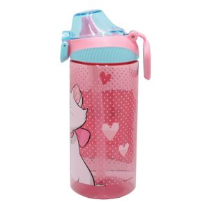 Disney Marie Adorable műanyag szívószálas kulacs akasztóval 450 ml
