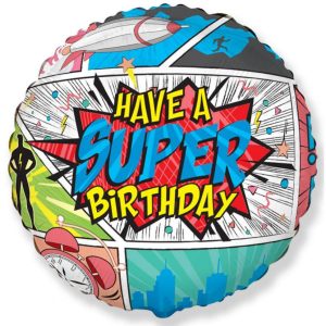 Super Birthday Comic fólia lufi 46 cm (WP)