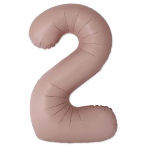 Matt rózsaszín 2-es Vintage szám fólia lufi 76 cm (WP)