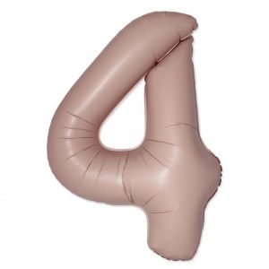 Matt rózsaszín 4-es Vintage szám fólia lufi 76 cm (WP)
