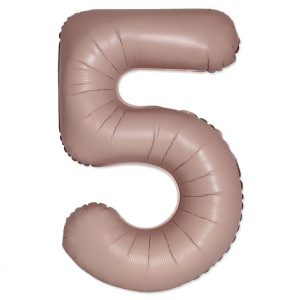 Matt rózsaszín 5-ös Vintage szám fólia lufi 76 cm (WP)