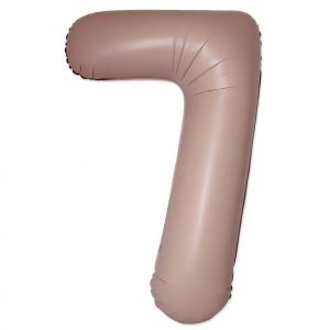 Matt rózsaszín 7-es Vintage szám fólia lufi 76 cm (WP)