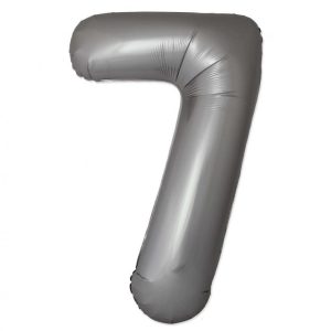 Matt ezüst 7-es Moonlight szám fólia lufi 76 cm (WP)