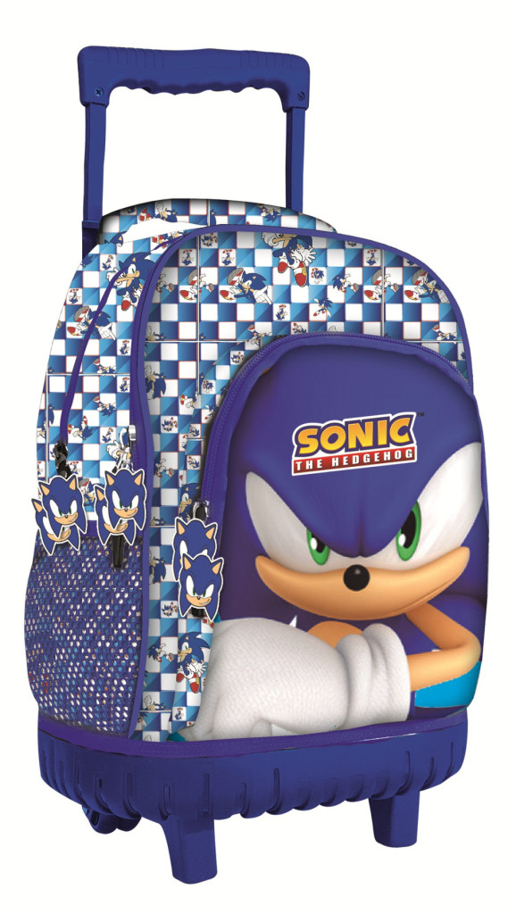 Sonic a sündisznó Modern prémium gurulós iskolatáska, táska 44 cm