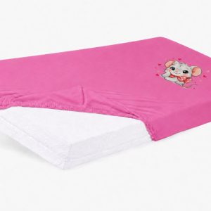 Bébi pamut gumis lepedő 60x120/70x140 - Kisegér mintával