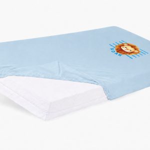 Bébi pamut gumis lepedő 60x120/70x140 - Oroszlán mintával
