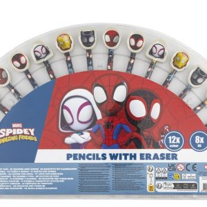Pókember Spidey Friends színes és grafit ceruza szett radír véggel 20 db-os
