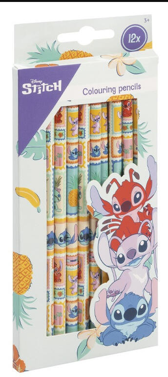 Disney Lilo és Stitch, A csillagkutya Aloha színes ceruza szett 12 db-os