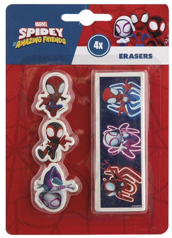 Pókember Spidey Friends forma radír szett 4 db-os