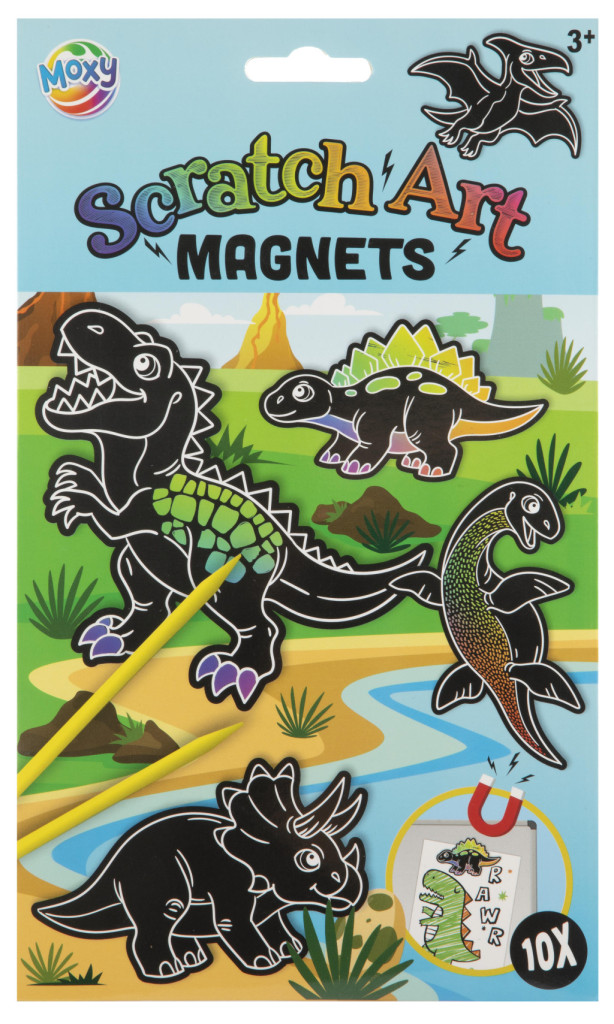 Dinoszaurusz Rawr scratch képkarcoló készlet mágnessel