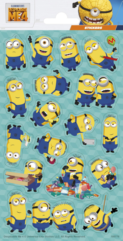 Minyonok Crazy csillámos matrica