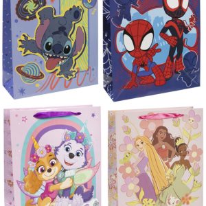 Disney Happy papír ajándéktasak, ajándékzacskó 32x27x10 cm