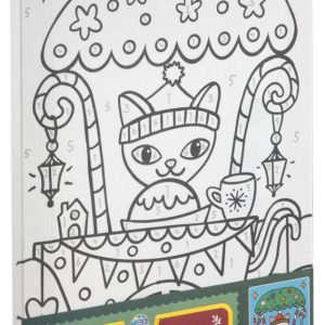 Karácsonyi Festive Cat számos kifestő szett A4