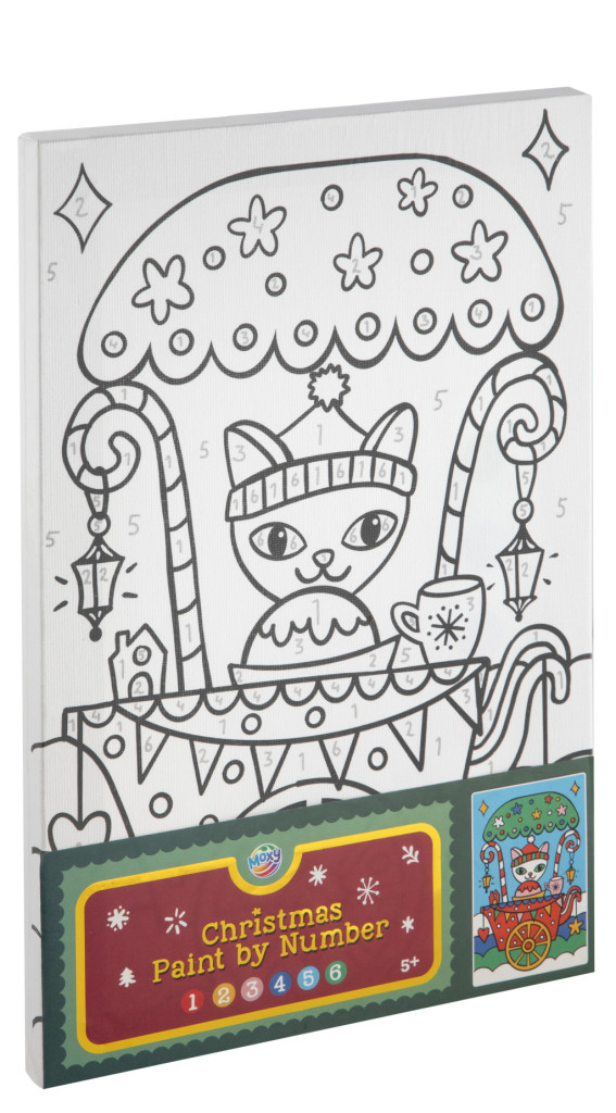 Karácsonyi Festive Cat számos kifestő szett A4