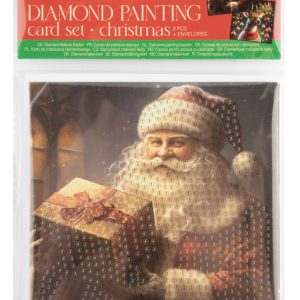 Karácsonyi Santa gyémántszemes 2 db-os kártya szett borítékkal