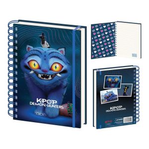 K-pop Démonvadászok Derpy 3D spirál notesz, vonalas füzet A5