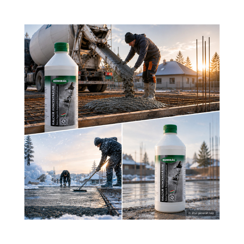Fagyásgátló betonadalékszer -10°C-ig -szilárdulás gyorsító koncentrátum 1L. A beton köté - Image 2
